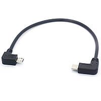 Перехідник адаптер, кутовий кабель Micro USB — Type C (M/M), 26 см