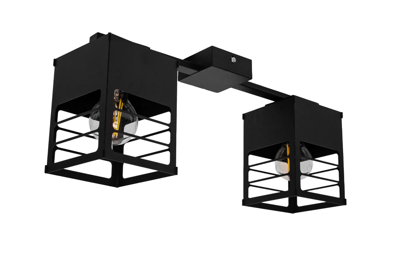 Люстра лофт MSK Electric Urban на два плафони чорна NL 2310-2 BK