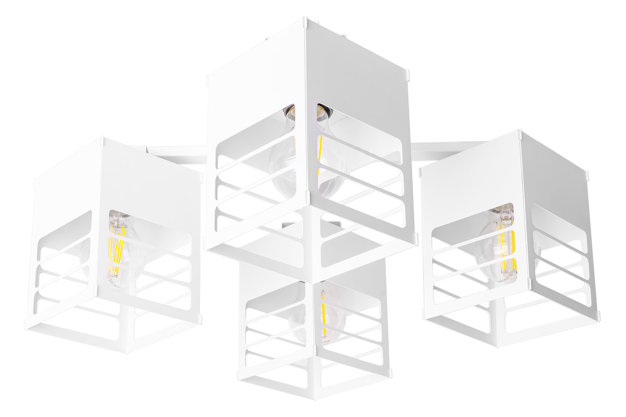 Люстра лофт MSK Electric Urban на чотири плафони біла NL 2310-4 WH