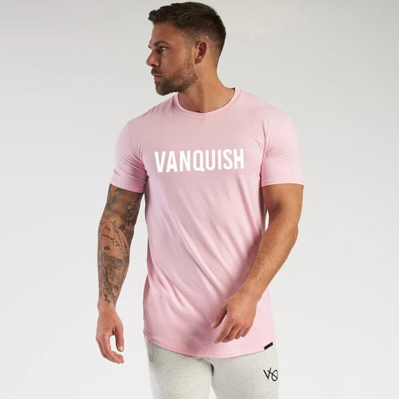 Футболка для чоловіків від бренду VQH ніжно-рожевого кольору, фото 1