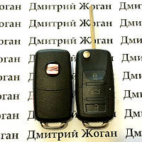 Выкидной ключ Seat (сеат) 3 - кнопки, с микросхемой 1JO 959 753 G - 434 Mhz, с ID48 MEGAMOS чипом