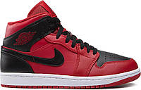 Кроссовки Nike AIR JORDAN 1 MID красно-черные 554724-660