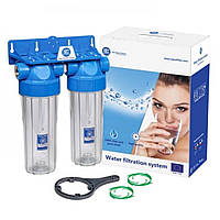 Фильтр для очистки воды Aquafilter FHPRCL34-B-TWIN, магистральный, 3/4 дюйма -KTY24-