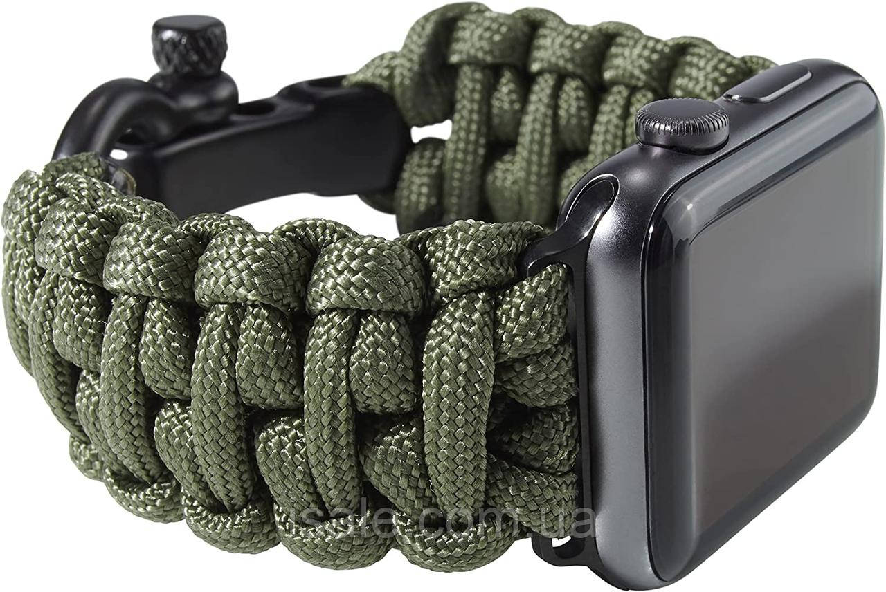 Плетений ремінець з паракорду для Apple Watch Savior Survival Gear Paracord Watch Band, фото 1