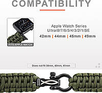 Плетений ремінець з паракорду для Apple Watch Savior Survival Gear Paracord Watch Band, фото 7