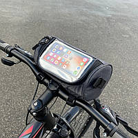 Велосипедна сумка на кермо Cross Soft - Touch з відділом для телефону, вологостійка, швидкознімна сумка-барсетка