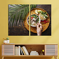 Картина на холсте для интерьера KIL Art диптих Острая азиатская еда 165x122 см (305-2) z111-2024