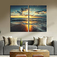 Картина на полотні для інтер'єру KIL Art диптих Морський пейзаж 165x122 см (442-2) D7P5-2023