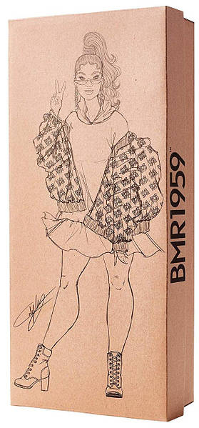 Barbie BMR1959 Fully Poseable Curvy Fashion Doll Clear Vinyl Bomber Jacket Floral Hoodie Dress Toys mag