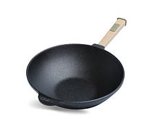 Сковорода WOK Brizoll WOK з дерев'яною ручкою 2,8 л d26 см h8 см чавун (W26H)