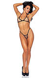 Еротичний комплект зі стразами Leg Avenue Catch Me Rhinestone set, трусики та бра, one size SO7930, фото 5