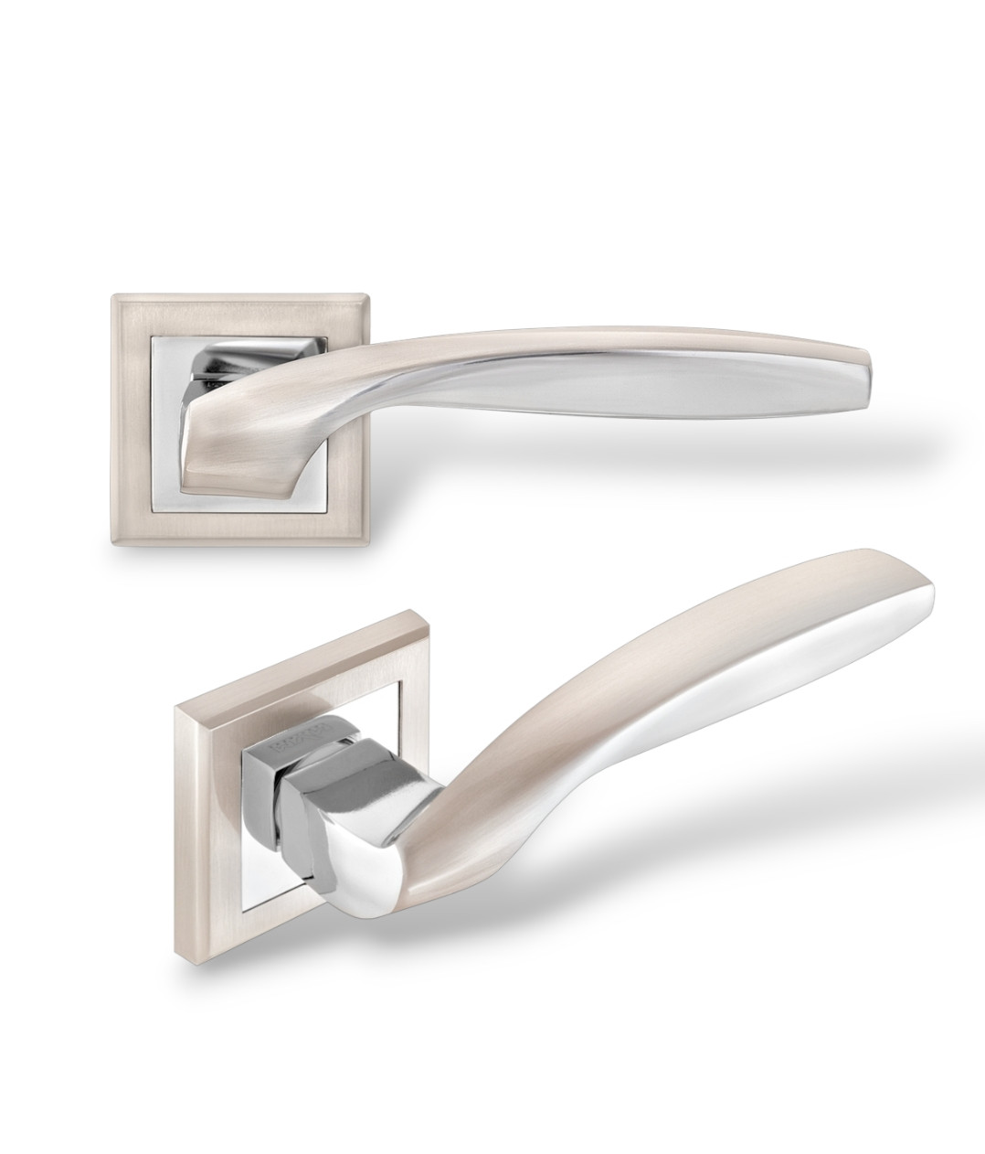 Ручки для дверей MVM Teza Z-1325 SN/CP матовий нікель/хром, фото 1