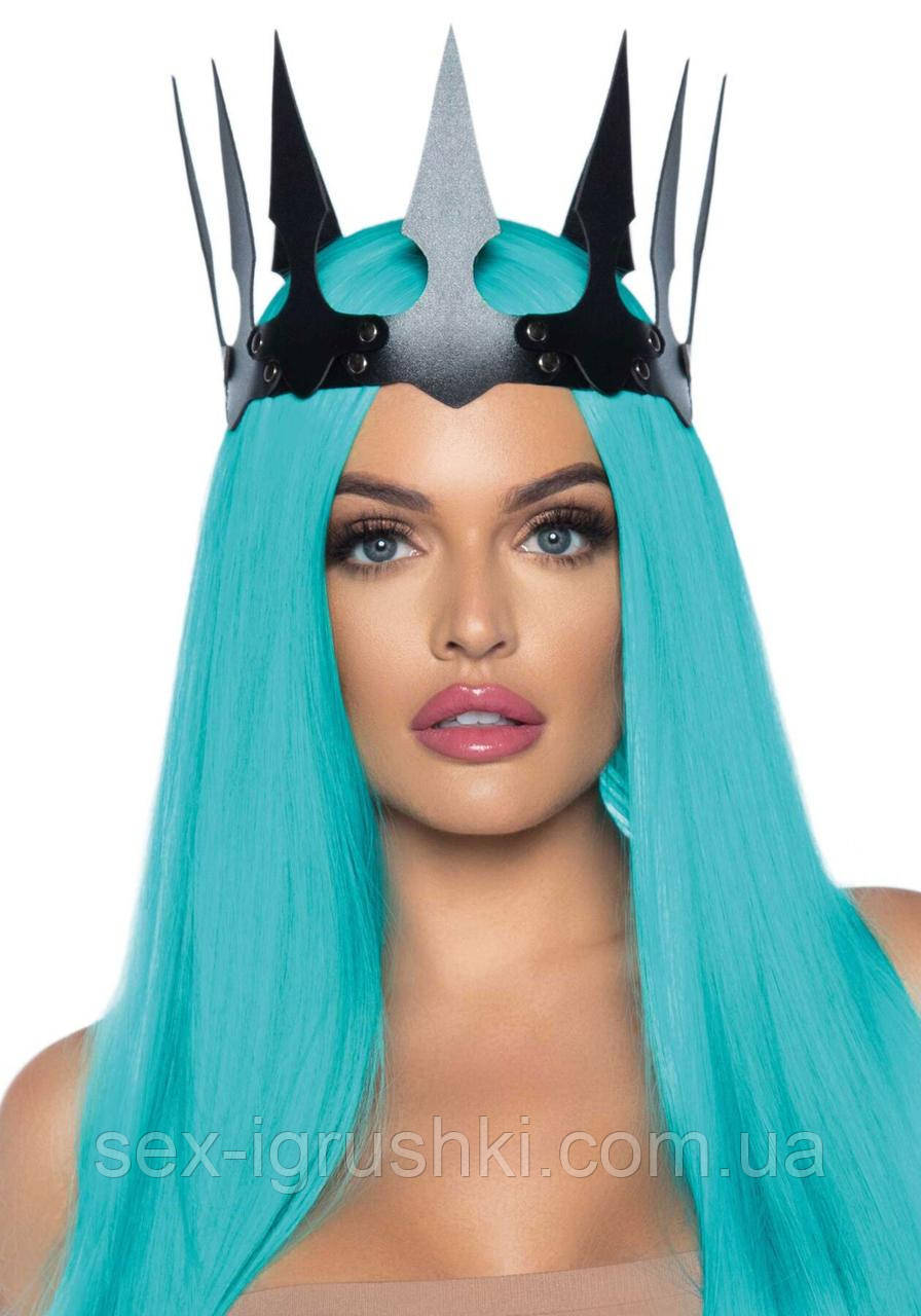 Корона злої королеви Leg Avenue Faux leather spiked crown, штучна шкіра, заклепки SO7950