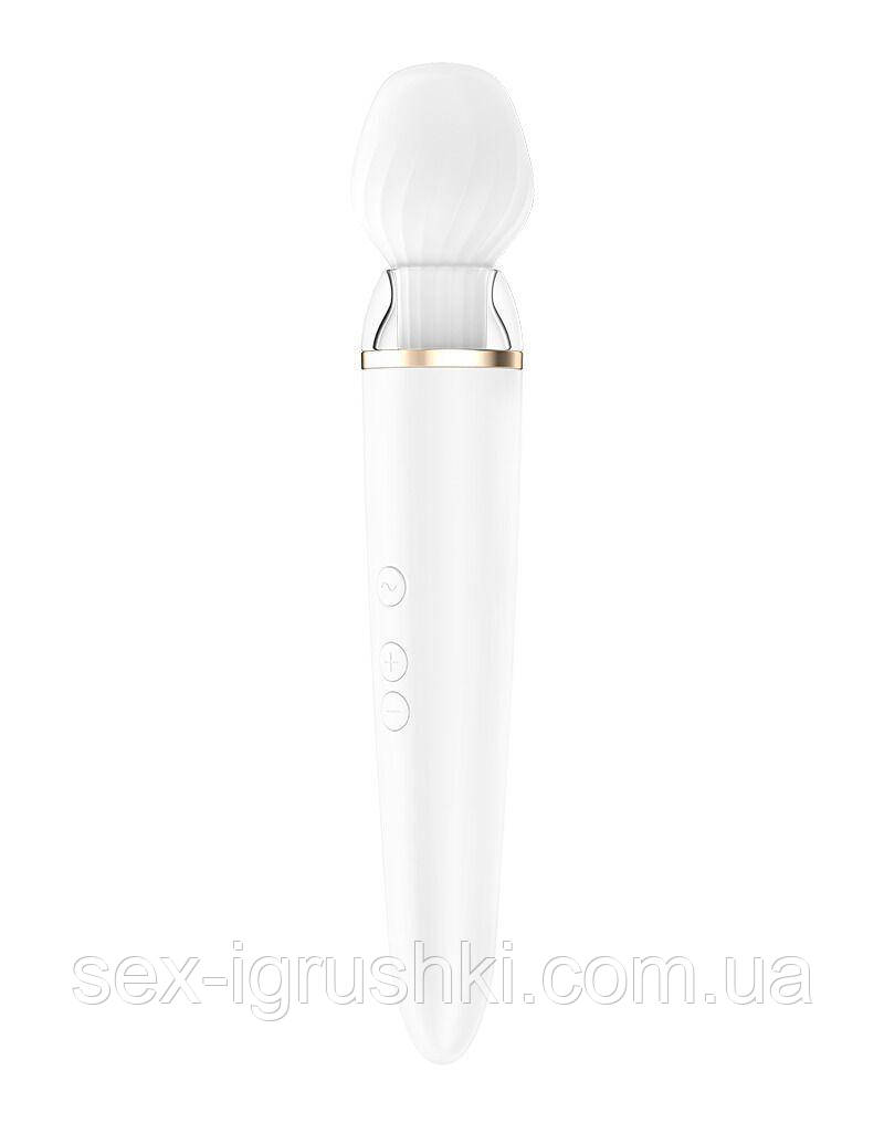 Смарт вібромасажер зі змінною головкою Satisfyer Double Wand-er (м'ята упаковка)