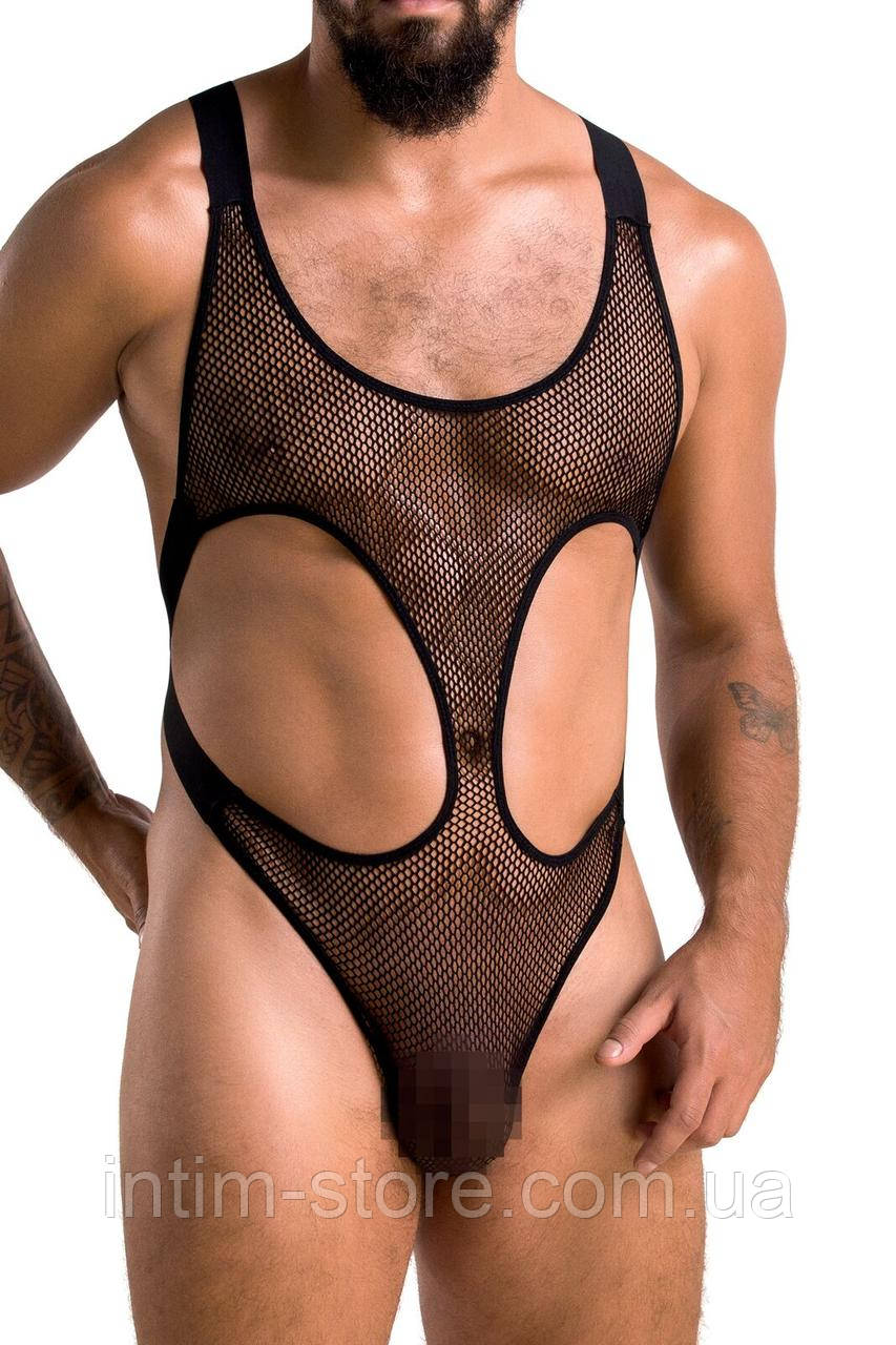 Чоловіче сітчасте боді Passion 040 Leon S/M Black, сітка, резинки SO7592, фото 1