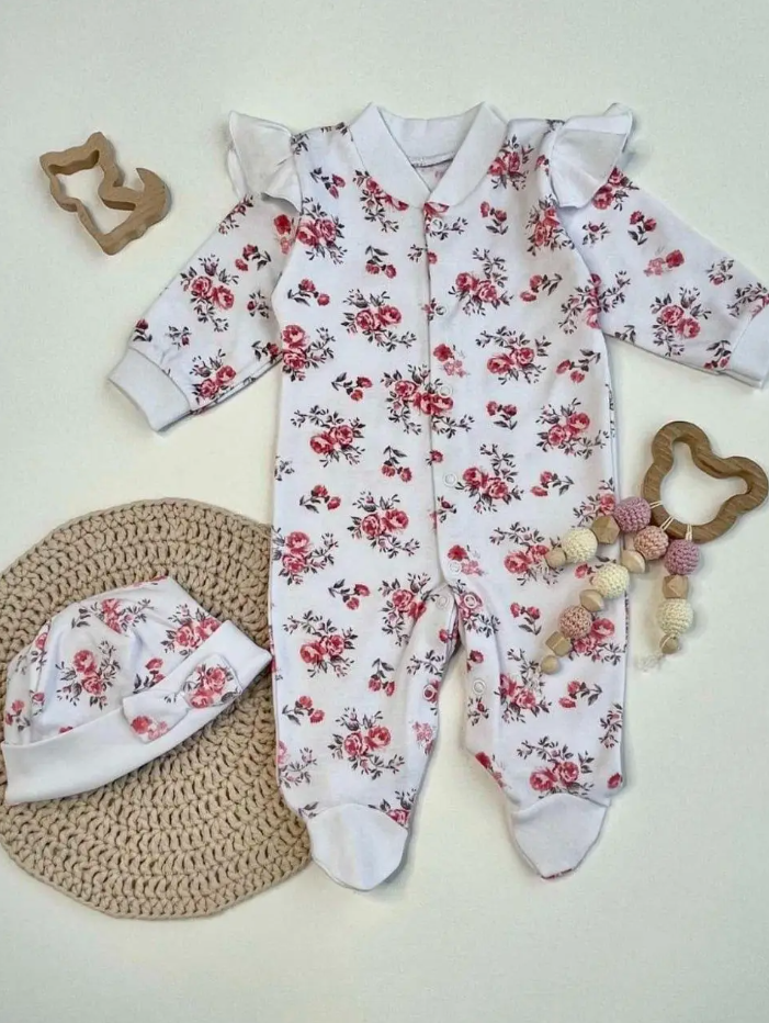 Комплект на виписку з пологового будинку для новонароджених Rose зріст 56 см (0-1 місяць) Lari Білий, фото 1