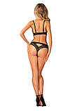 Комплект білизни Obsessive Natilya 2-pcs set M/L, black, бюстгальтер, трусики SO7718, фото 8