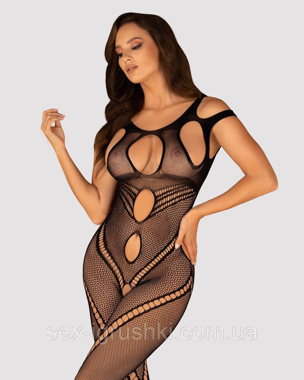 Бодістокінг Obsessive Bodystocking G322 S/M/L, фантасмагорично-силуетний крій SO7242