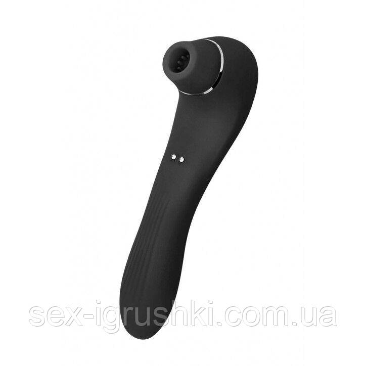 Вакуумний стимулятор з вібрацією Wooomy Smoooch Black Clitoral Suction & Vibration SO7410