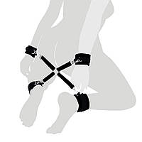 Хрестовина з натуральної шкіри Art of Sex - 4 Way Connector, Чорний SO7480