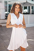 Женское модное стильное красивое летнее платье на запах белое красное малиновое синий ел черный нежно-розовый