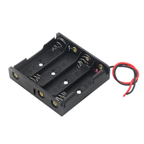 РћС‚СЃРµРє РґР»СЏ 4 Р±Р°С‚Р°СЂРµР№ AA, 6Р’ Р±РѕРєСЃ РєРµР№СЃ СЃ РїСЂРѕРІРѕРґР°РјРё, Arduino, фото 1