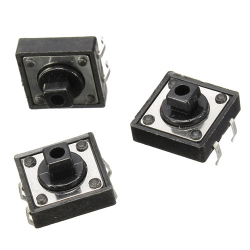 Кнопка тактова, мікрік 100шт, DIP 4 контакта, 12x12x7.3мм, фото 1