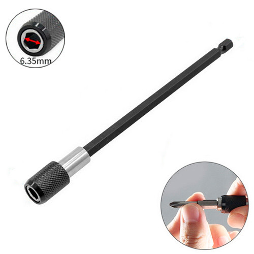 Тримач біт магнітний 1/4" 150 мм із фіксатором, шестигранний, фото 1