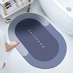 Вологовбираючий килимок для ванної (57х38см), Чорний / Діатомітовий антиковзний килимок у ванну