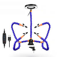 Р”РµСЂР¶Р°С‚РµР»СЊ РїР»Р°С‚ РґР»СЏ РїР°Р№РєРё, С‚СЂРµС‚СЊСЏ СЂСѓРєР°, 5 РіРёР±РєРёС… РІР°Р»РѕРІ, c Р»СѓРїРѕР№ Рё LED