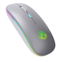 Бездротова мишка, 2.4 ГГц і Bluetooth, АКБ-підсвітка, iMice E-1300, сіра