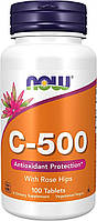 Витамин С 500 мг с шиповником Now Foods, C-500, 100 таблеток