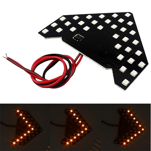 Покажчики повороту LED для авто на бокове дзеркало динамічні пара жовті, фото 1