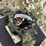 Тактичні багатофункціональні годинники Patriot 002BKSU ЗСУ Чорні + Коробка Камуфляж зелень, фото 2
