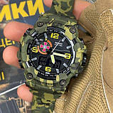 Тактичні багатофункціональні годинники Patriot 002BKSU ЗСУ Чорні + Коробка Камуфляж зелень, фото 4