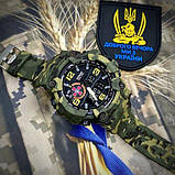 Тактичні багатофункціональні годинники Patriot 002BKSU ЗСУ Чорні + Коробка Камуфляж зелень, фото 3