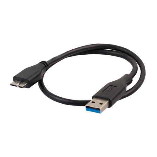 Кабель USB 3.0 - USB Micro-B, 1м, грубий, чорний, фото 1