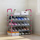 Полиця для взуття Shoe Rack чорного кольору на 4 ЯРУСА, фото 5