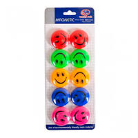 Магніти для магнітної дошки, смайлики 3 см 10 шт.