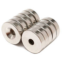 Магніти неодимові кріпильні 18х4мм N50 з отвором зенківкою 5мм 10шт