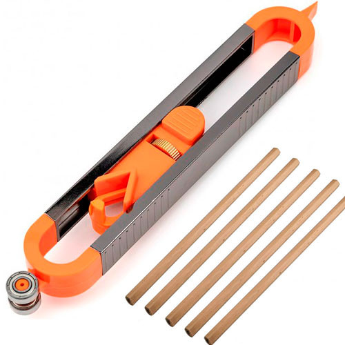 Шаблон для розмітки контура роликовий, контурна лінійка і 5шт олівців, фото 1