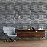 Самоклеюча 3D панель Срібна кладка В РУЛОНІ 19600x700x5мм, фото 7
