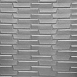 Самоклеюча 3D панель Срібна кладка В РУЛОНІ 19600x700x5мм, фото 2