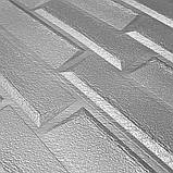 Самоклеюча 3D панель Срібна кладка В РУЛОНІ 19600x700x5мм, фото 4