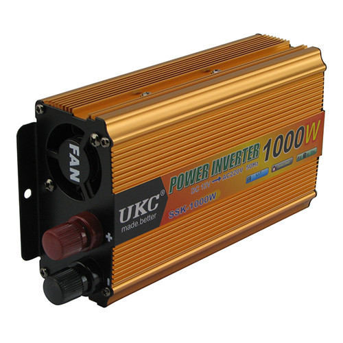 Інвертор автомобільний перетворювач DC в AC 12-220 В 1000 Вт UKC SSK-1000W