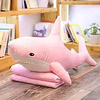 Fansy акула розовая, мягкая детская игрушка-обнимашка из икеа 60 см
