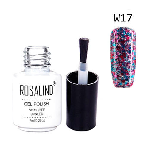 Гель-лак для нігтів манікюру 7 мл Rosalind, глітер, W17 хамелеон, фото 1