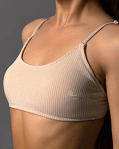 Купальник жіночий топ рубчик Крем