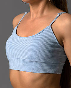 Купальник жіночий топ рубчик Блакитний