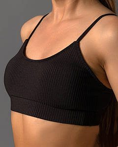 Купальник жіночий топ рубчик Чорний